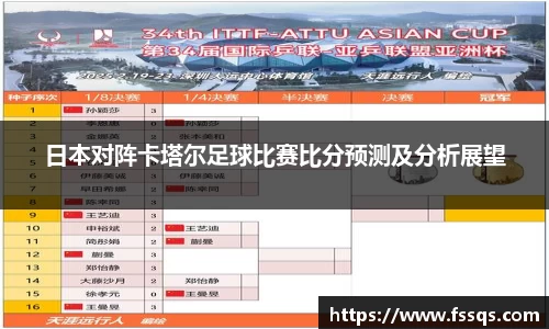 日本对阵卡塔尔足球比赛比分预测及分析展望